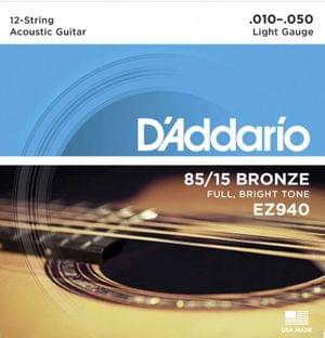 DAddario EZ940 85 15 Bronze 12 Strings Acoustic Guitar Set