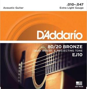 D Addario EJ10 80 20 Bronze Extra Light Acoustic Strings