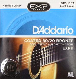 D Addario EXP11 Acoustic 80 20 12-53 Coated Guitar Strings