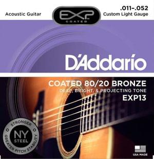 D Addario EXP13 Acoustic 80 20 11 52 Coated Guitar Strings