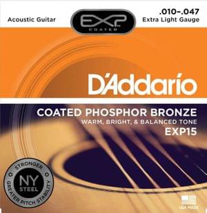 D Addario EXP15 Coated Phosphor Bronze Acoustic Guitar Strings