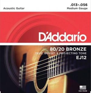 DAddario EJ12 80 20 Bronze Acoustic Guitar Strings