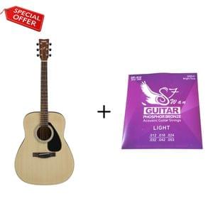 Yamaha F280 Natural Acoustic Guitar with Strings Combo Package