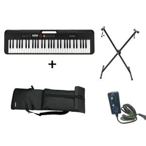 Casio CT S200 Black Keyboard Combo Package with Carrying Bag Stand and Adaptor