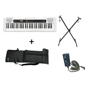 Casio CT S200 White Keyboard Combo Package with Carrying Bag Stand and Adaptor