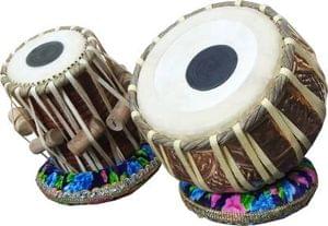 DevMusical Copper Engraved Dugga With Sheesham Wood Tabla | DevMusical
