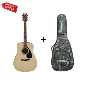 Yamaha F280 Natural Acoustic Guitar with Military Gig Bag Combo Package