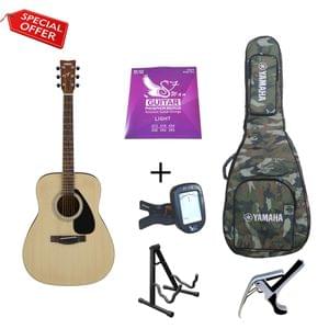 Yamaha F280 Guitar with Military Gig Bag Strings Tuner Capo and Stand Combo Package