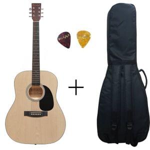 Belear K-610NAT 41 Inch Natural Dreadnought Acoustic Guitar With Bag, and Picks