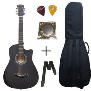 Belear I-280-CBLK Couturier 38 Inch Black Cutaway Acoustic Guitar With Bag ,String , Strap and Picks
