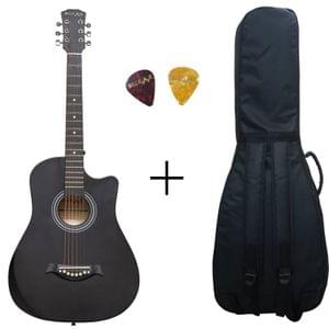 Belear I-280-CBLK Couturier 38 Inch Black Cutaway Acoustic Guitar With Bag and Picks