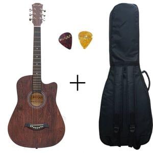 Belear I-280-WBR Couturier 38 Inch Brown Cutaway Acoustic Guitar With Bag and Picks