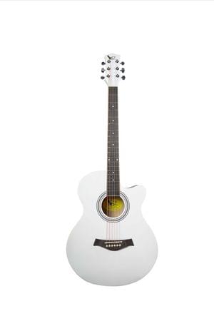 Swan7 40C Maven Series Spruce Wood White Glossy Acoustic Guitar