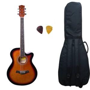 Swan7 40C Maven Series Spruce Wood Sunburst Glossy Acoustic Guitar With Bag and Picks
