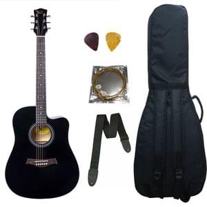 Swan7 41C Maven Series Spruce Wood Black Glossy Acoustic Guitar With Bag,String,Strap and Picks