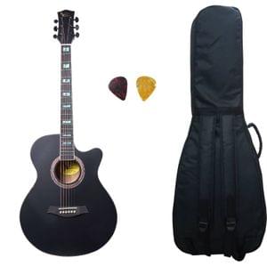 Swan7 40C Semi-Acoustic Guitar -Black Matt Maven Series with Equalizer With Bag and Picks