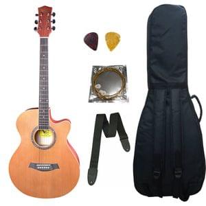 Swan7 40C Maven Series Spruce Wood Brown Matt Acoustic Guitar With Bag ,String ,Strap and Picks