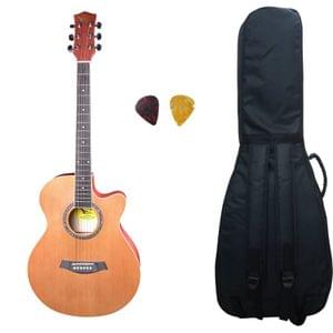 Swan7 40C Maven Series Spruce Wood Brown Matt Acoustic Guitar With Bag  and Picks